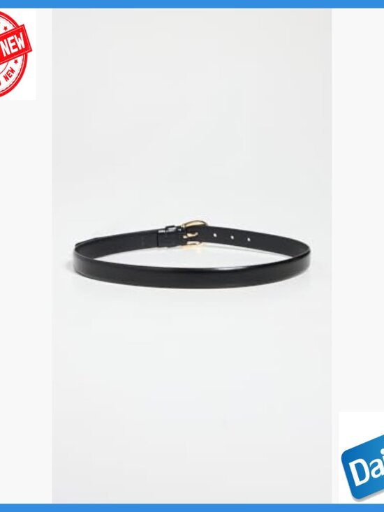 Leather Belt with Polished Hardware, X-Small, Formal Style main image 4